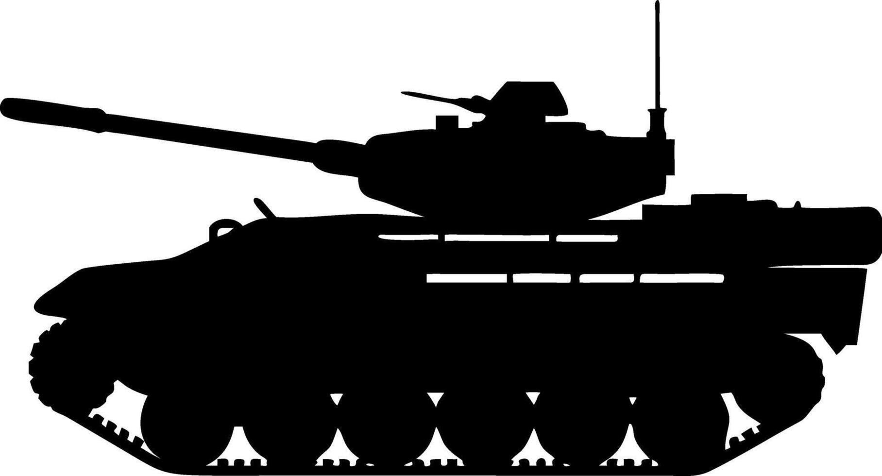 Silhouette of Military Tank for Illustrations and Designs vector