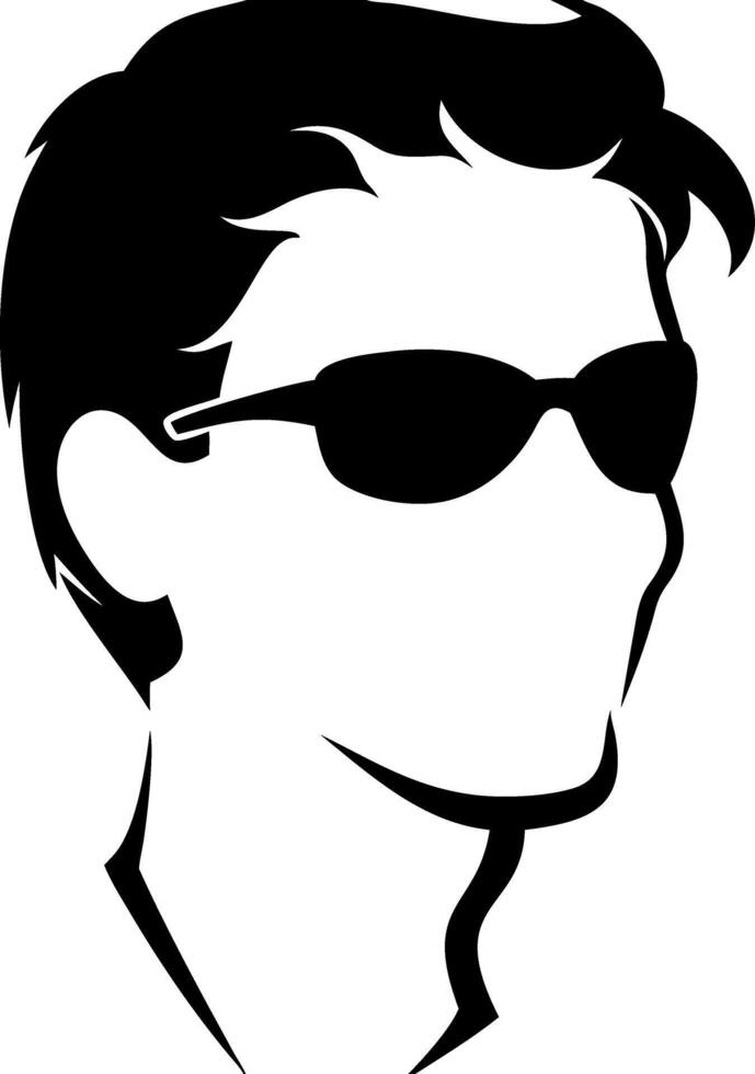 Silhouette of Man Wearing Sunglasses Modern Art for Design and Decoration vector