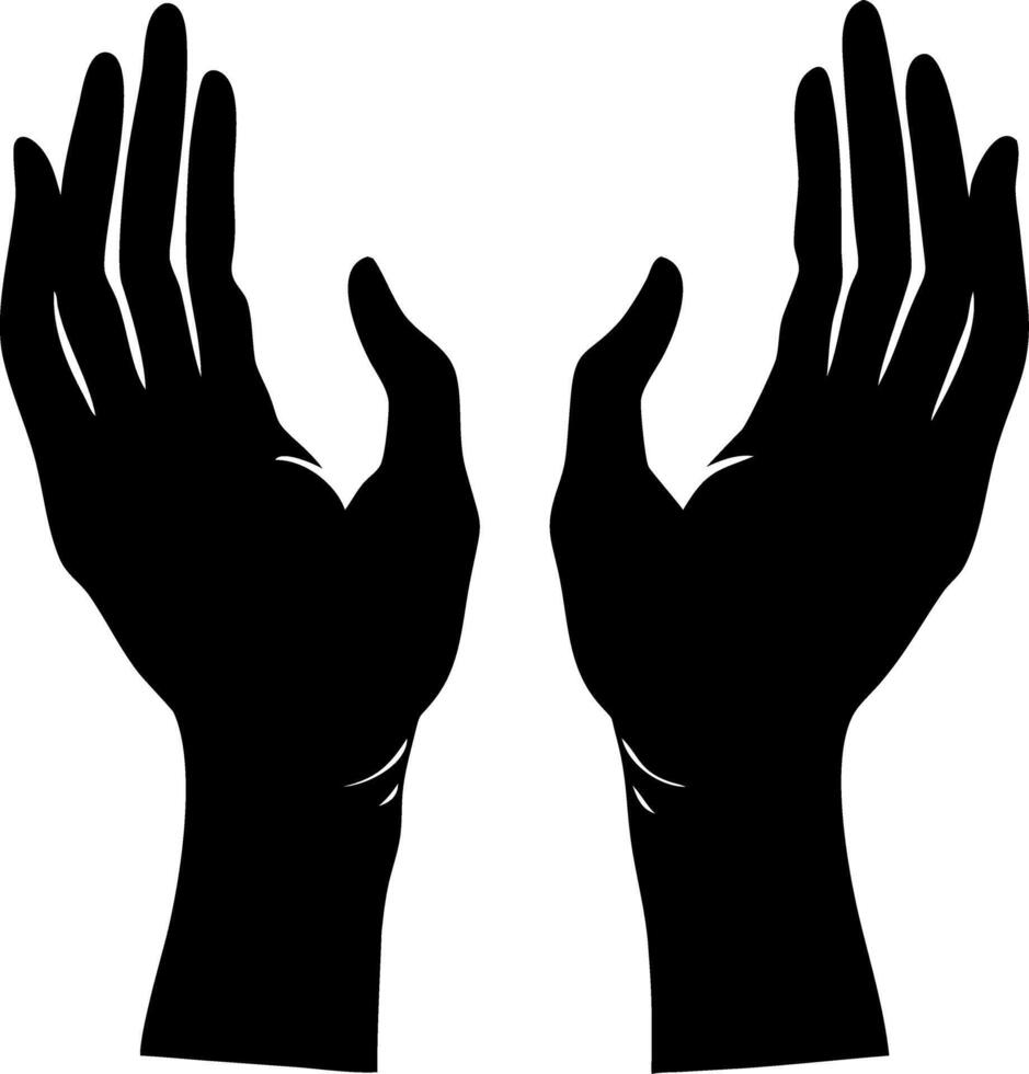 Silhouette of Open Hands Gesture Art for Design and Inspiration vector