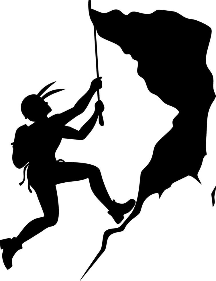 Silhouette of Rock Climber Scaling Cliff Illustration for Adventure Inspiration vector