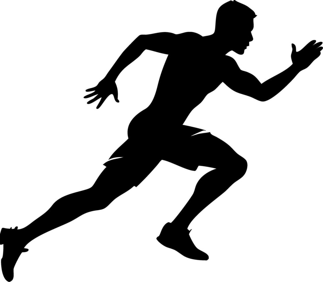 Silhouette of Running Athlete Dynamic for Fitness and Sports Design vector