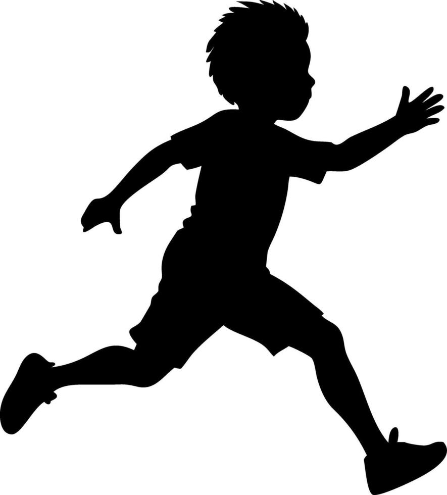 Silhouette of Running Child Illustration for Art Projects and Kids Designs vector