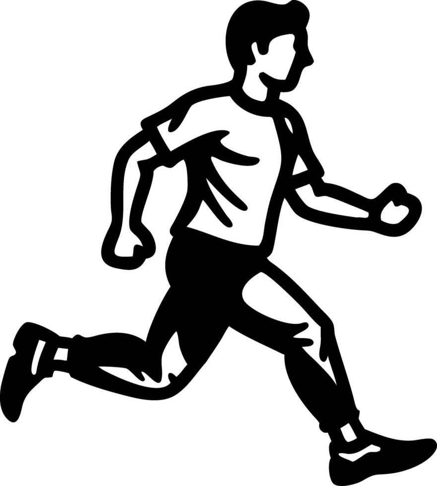 Silhouette of Running Man Fitness and Sports for Posters and Coloring Books vector