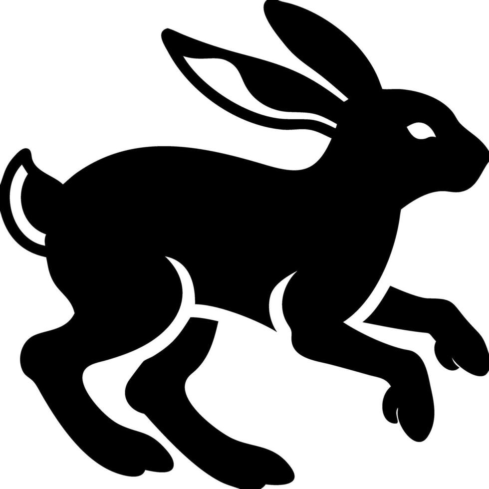 Silhouette of Running Rabbit for Tattoo and Logo Designs vector