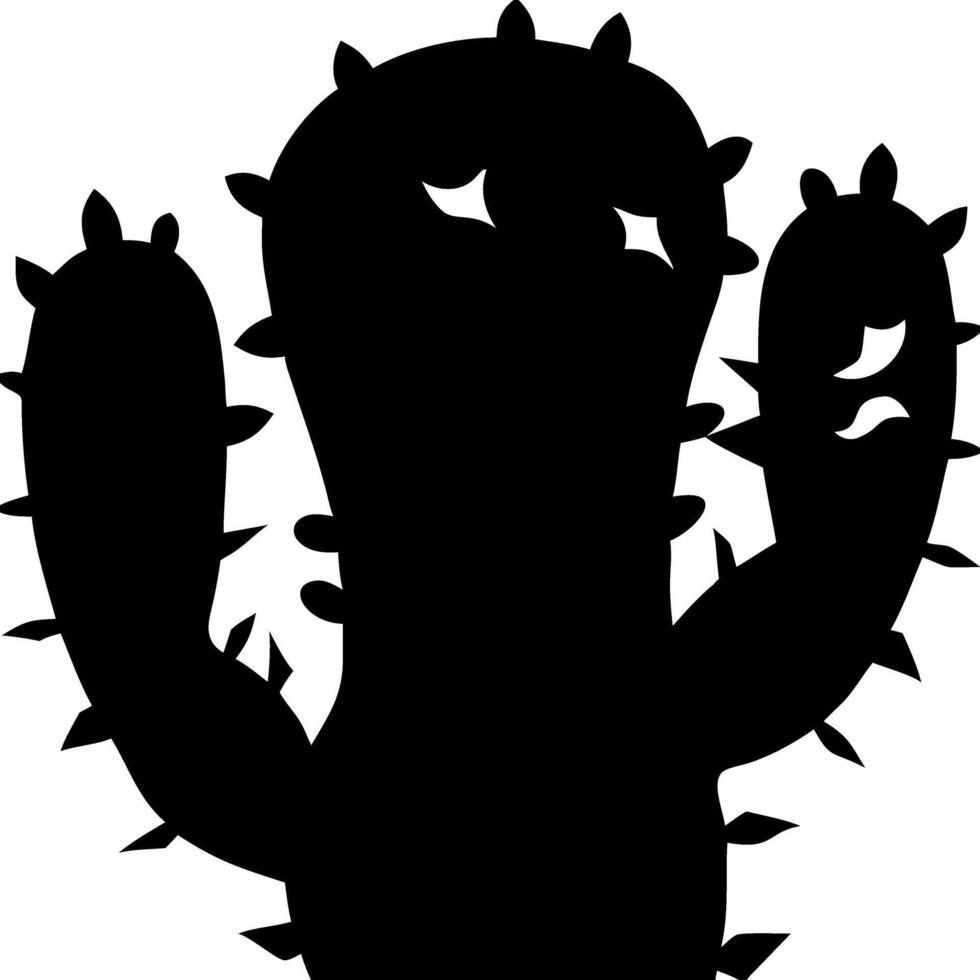 Silhouette of Saguaro Cactus for Desert Themes and Nature Designs vector