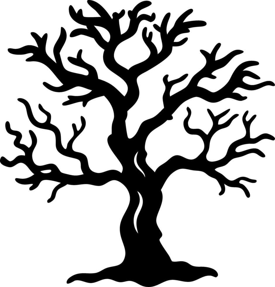 Silhouette of Spooky Bare Tree Art for Halloween Decorations and Craft Design vector