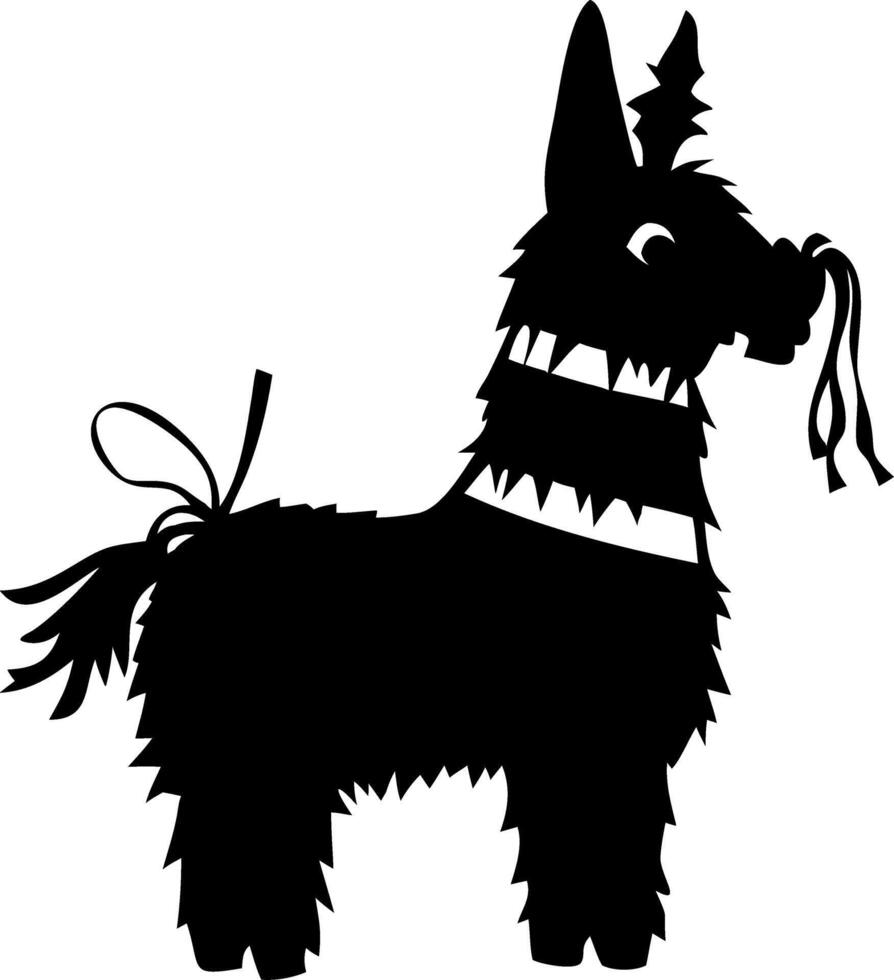 Silhouette of Traditional Donkey Pinata Art for Festive Decoration vector
