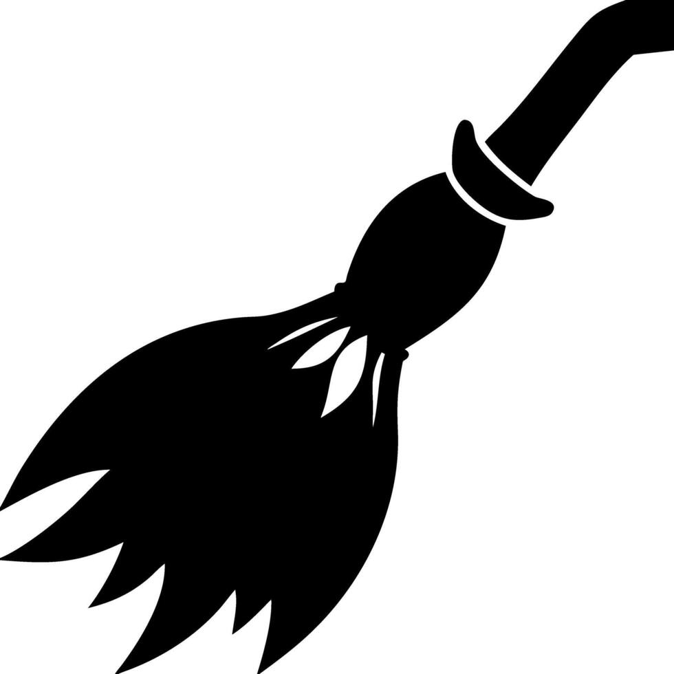 Silhouette of Witch Broom for Halloween Designs and Decorations vector