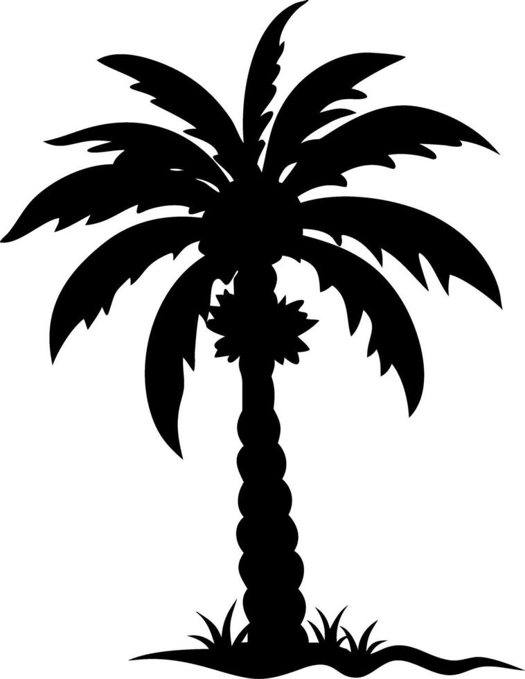 Silhouette Palm Tree Illustration for Tropical Design and Decoration vector