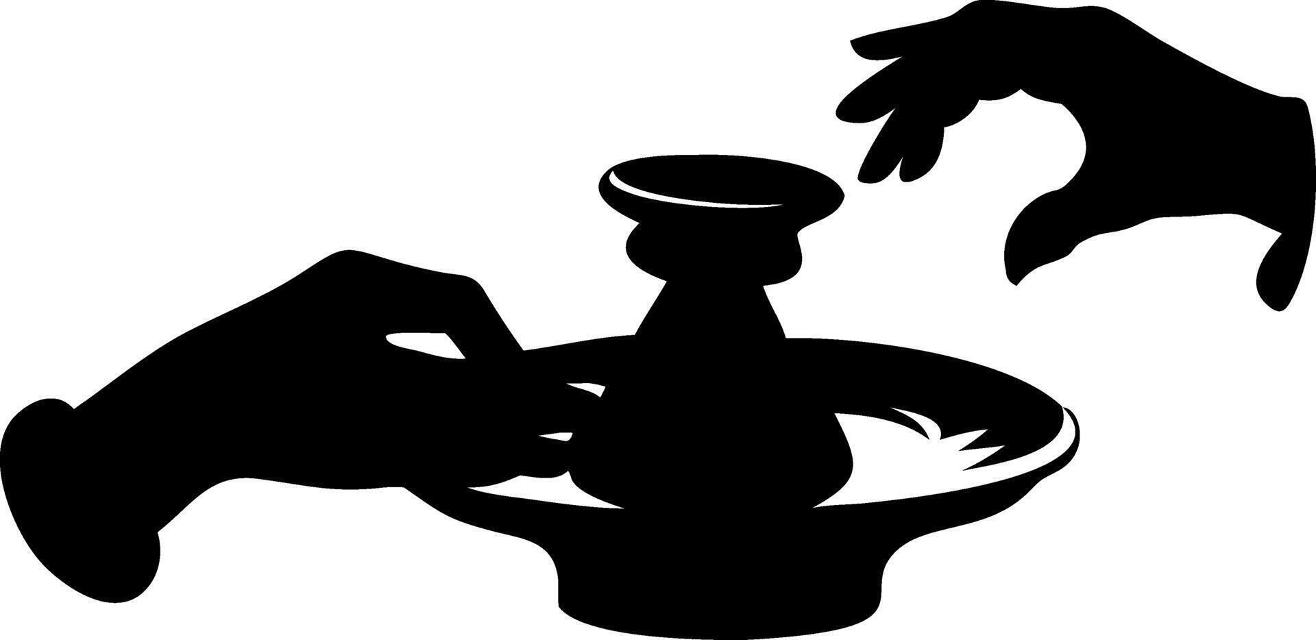 Silhouette Pottery Handcrafting Clay Vase Artistic Design vector
