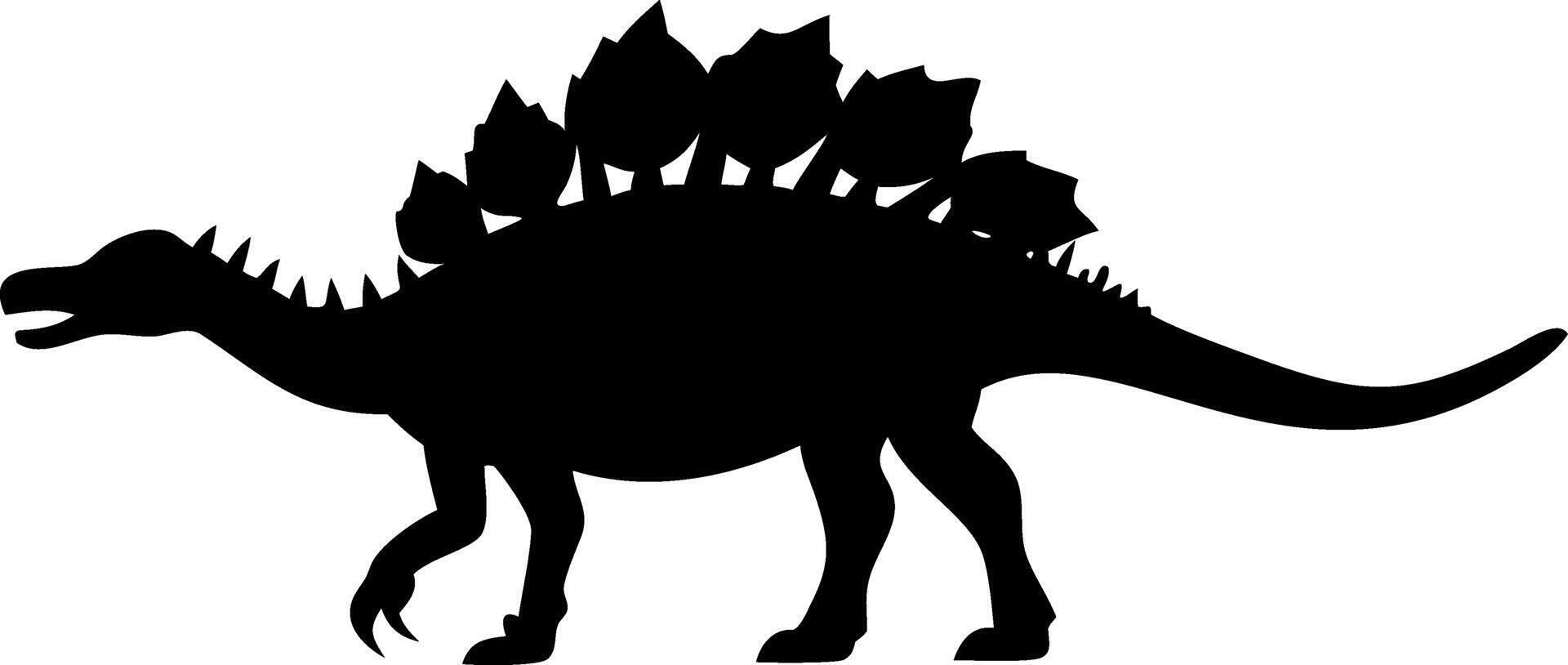 Silhouette Stegosaurus Dinosaur Illustration for Kids Coloring and Education vector