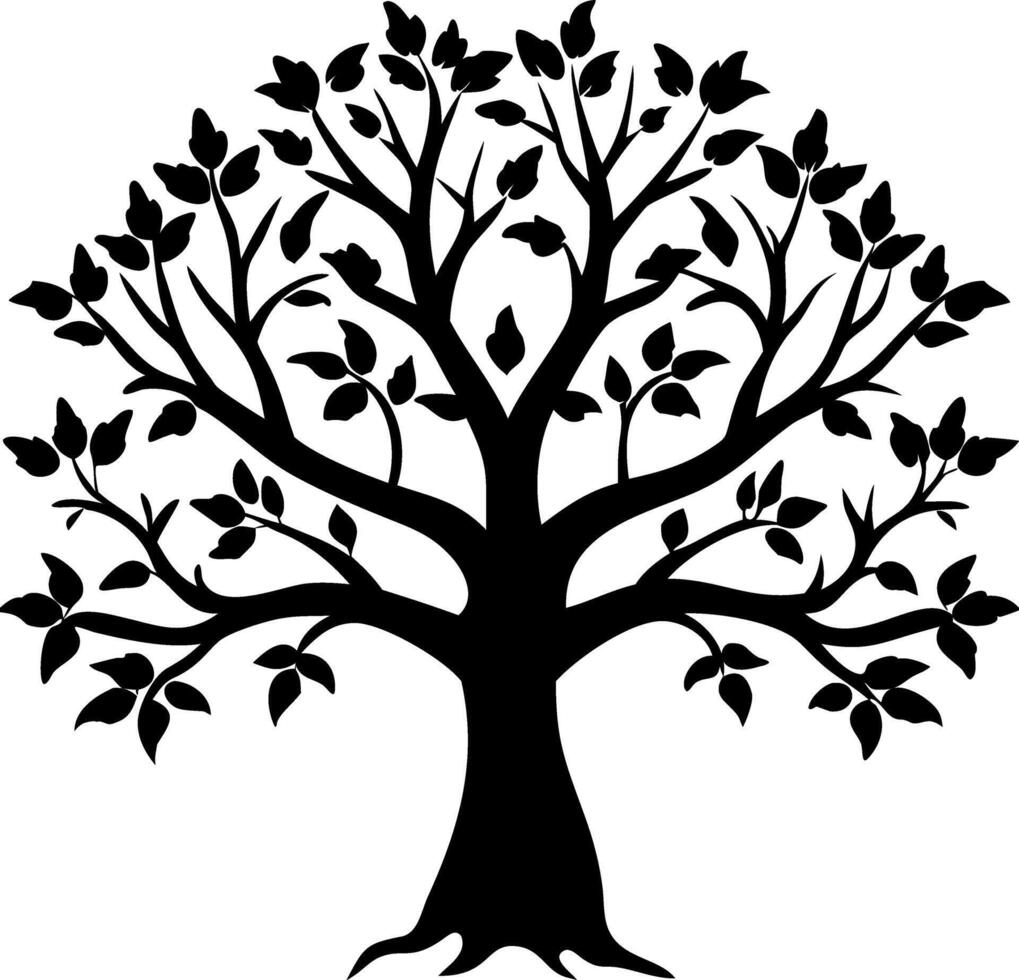 Silhouette Tree for Nature Inspired Designs and Decor Applications vector