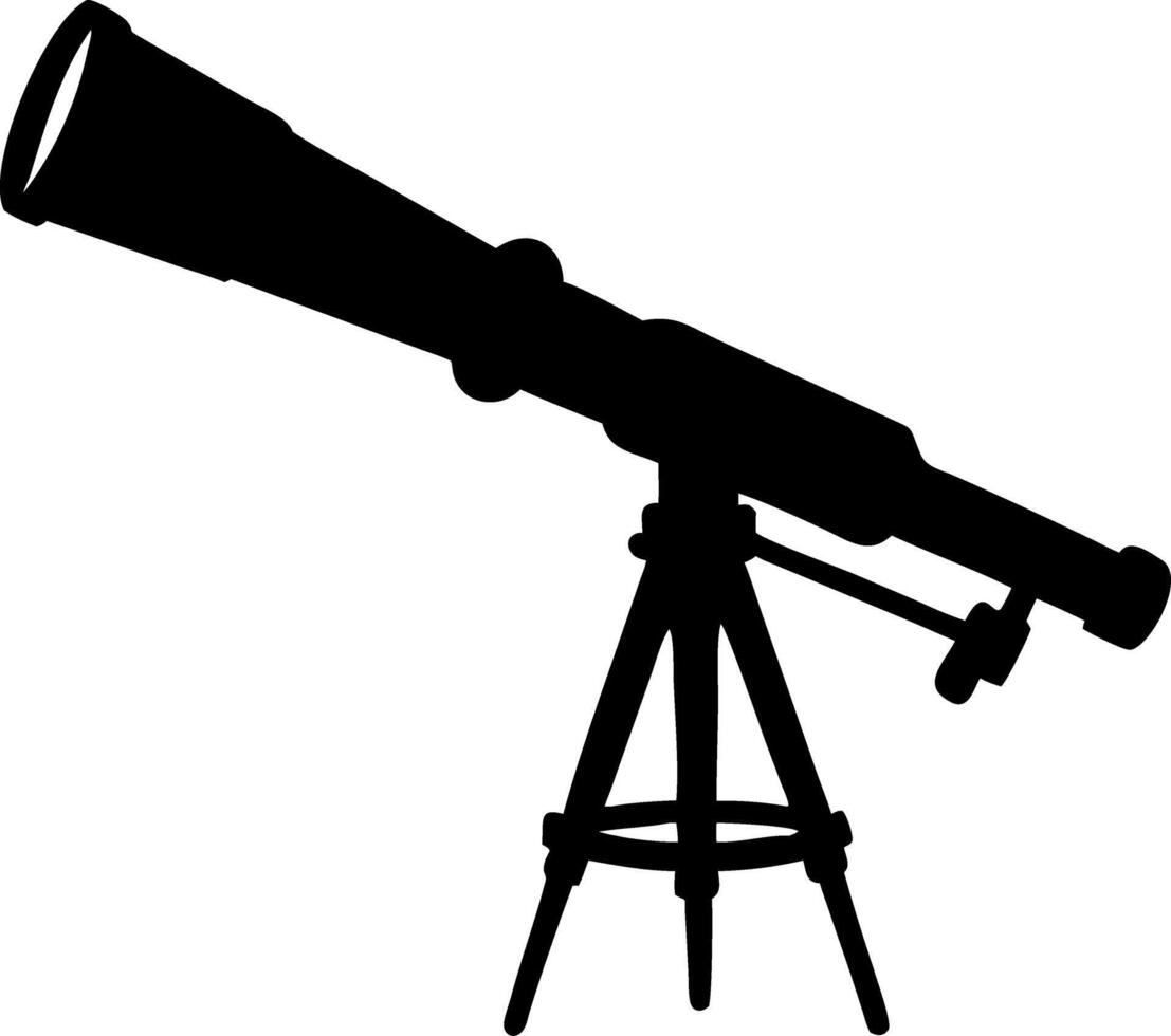 Silhouette Telescope Illustration for Astronomy Education and Design Projects vector
