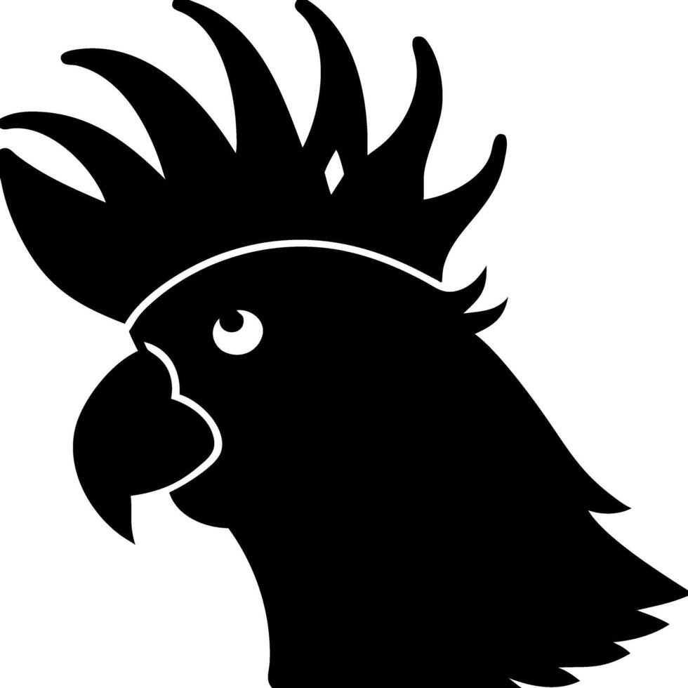 Silhouette Cockatoo Head Illustration for Design and Decoration vector