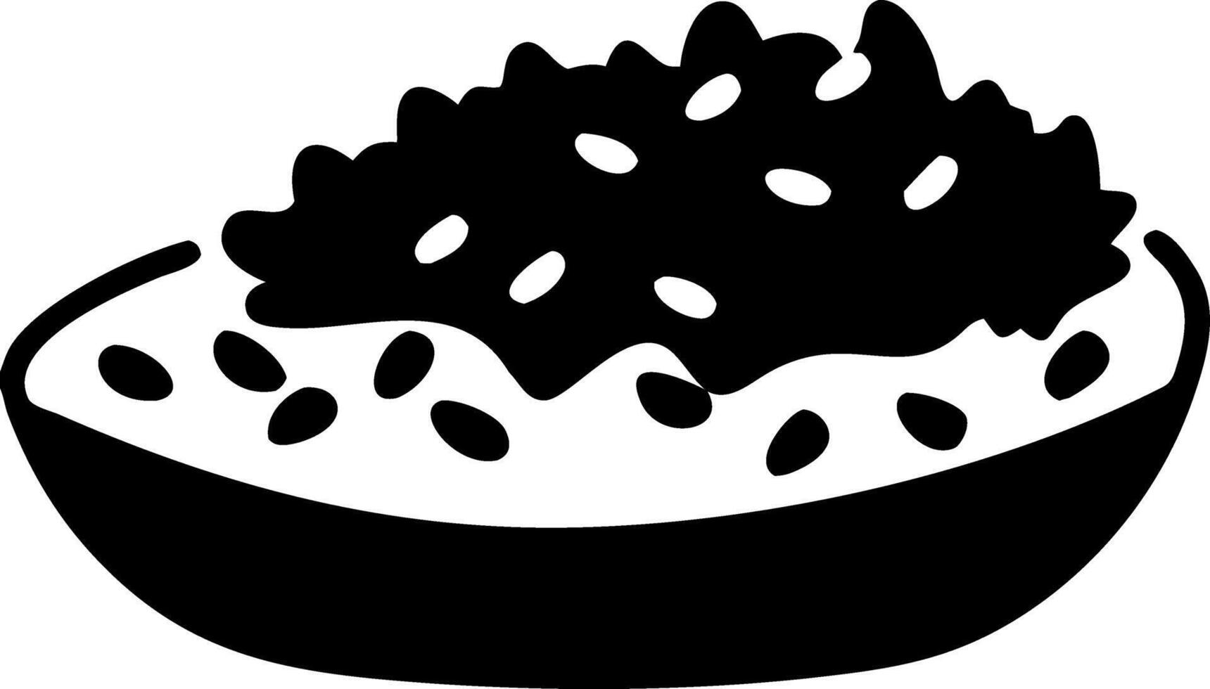 Silhouette of Bowl of Rice Ideal for Culinary Illustrations and Food Designs vector