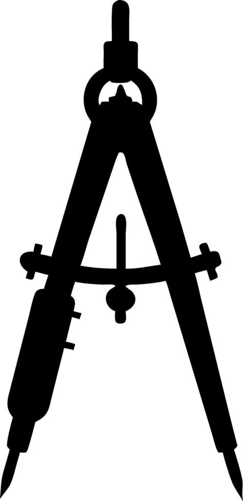 Silhouette of Drafting Compass for Design and Architecture Applications vector