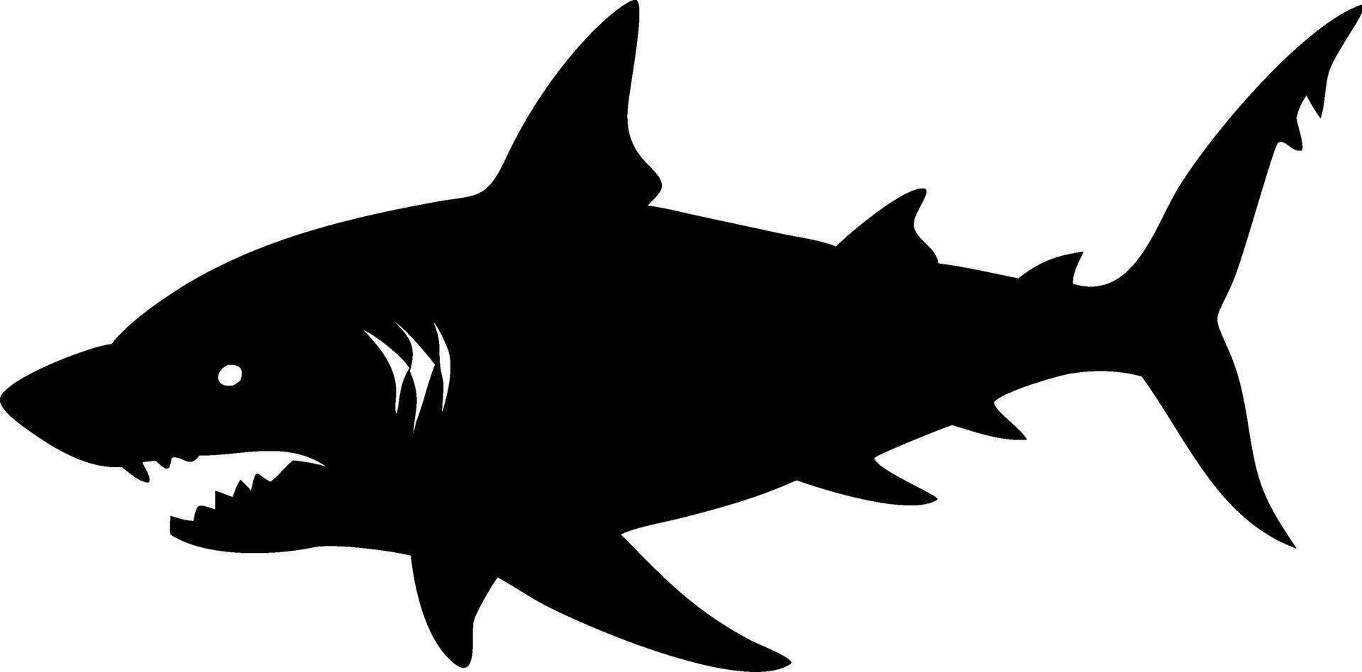 Silhouette Shark Fierce Predator Illustration for Tattoos and Graphic Design vector