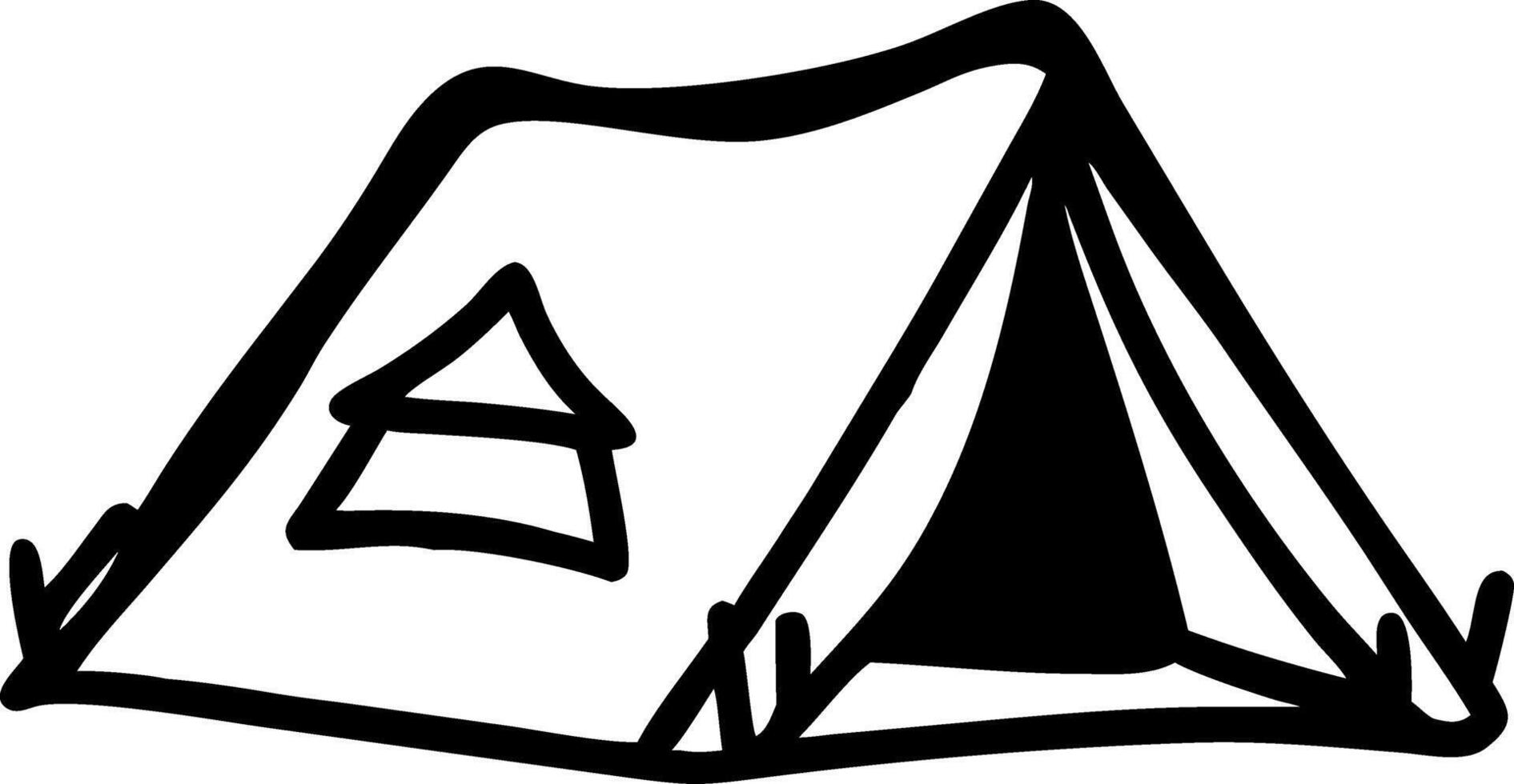 Simple Tent Outline Illustration for Camping Adventures and Outdoor Activities vector