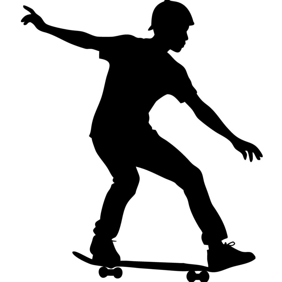Skateboarding Silhouette for Graphic Design and Apparel vector
