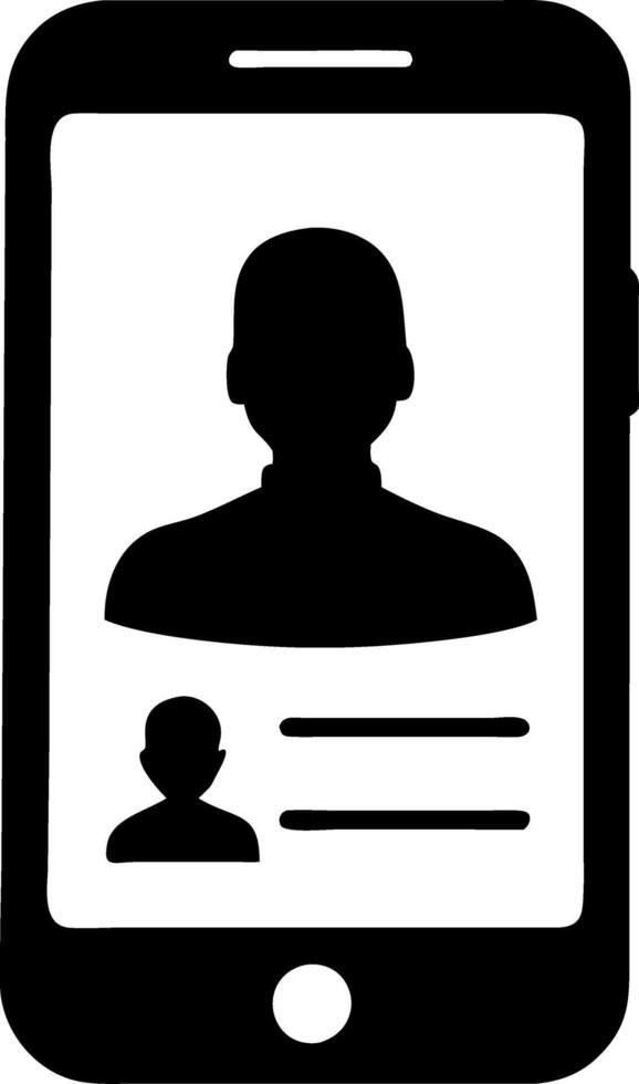 Smartphone Silhouette Profile Display Minimalist User Interface Design vector