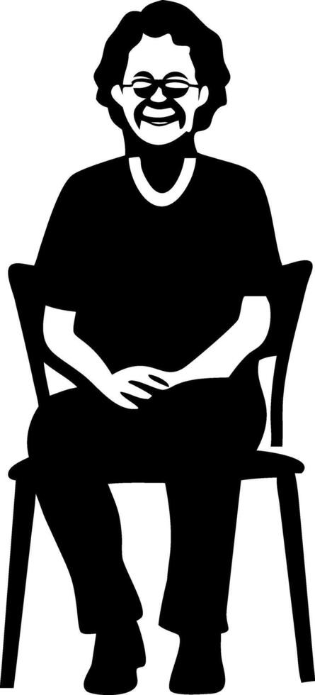 Smiling Person Sitting on Chair Illustration for Art Design and Decor vector