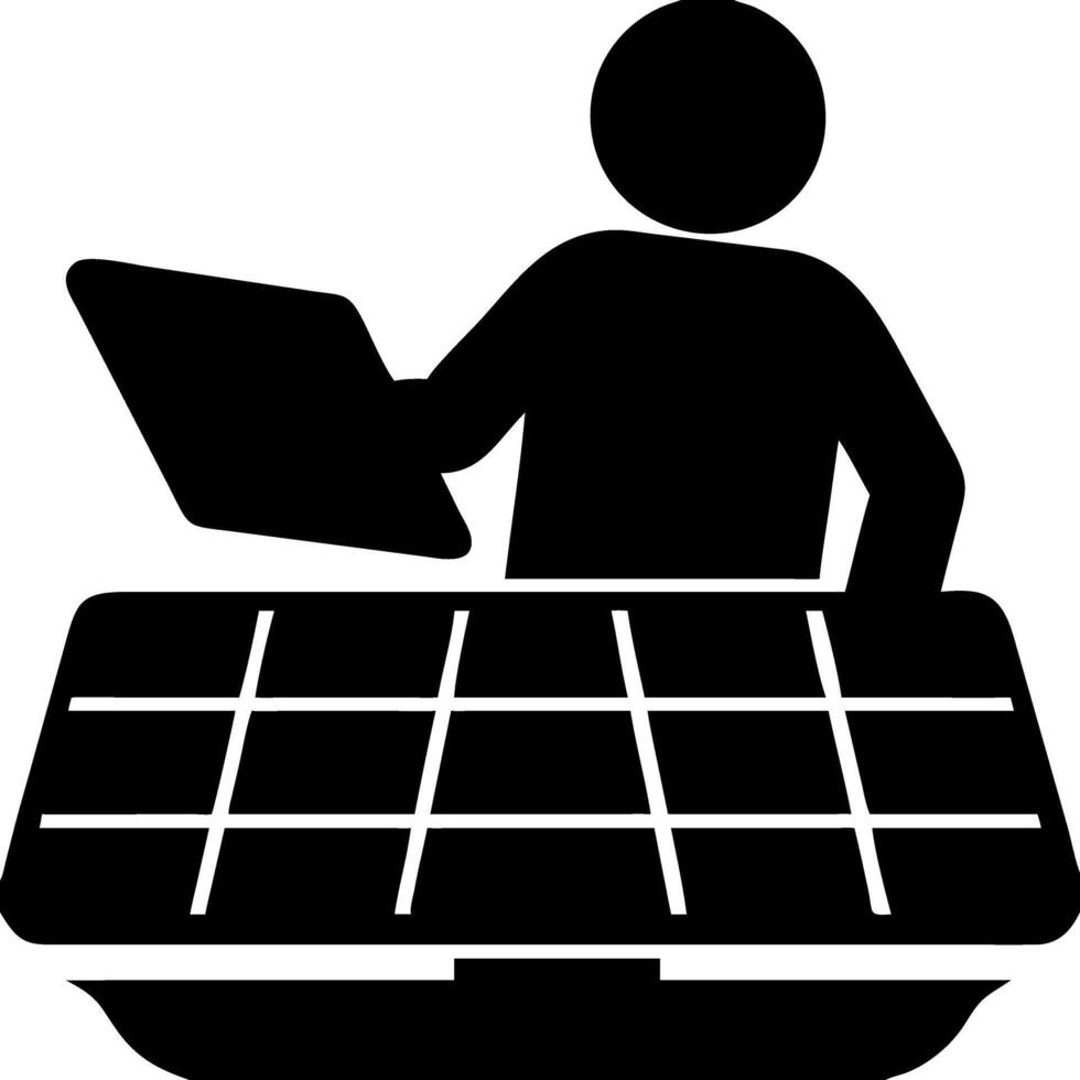 Solar Panel Installation Worker for Renewable Energy Projects vector