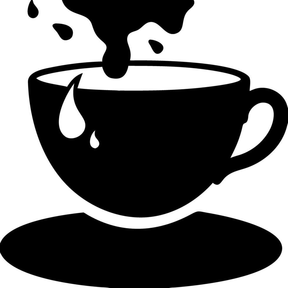 Splashing Coffee Cup Silhouette for Cafe Decor and Design Projects Art vector