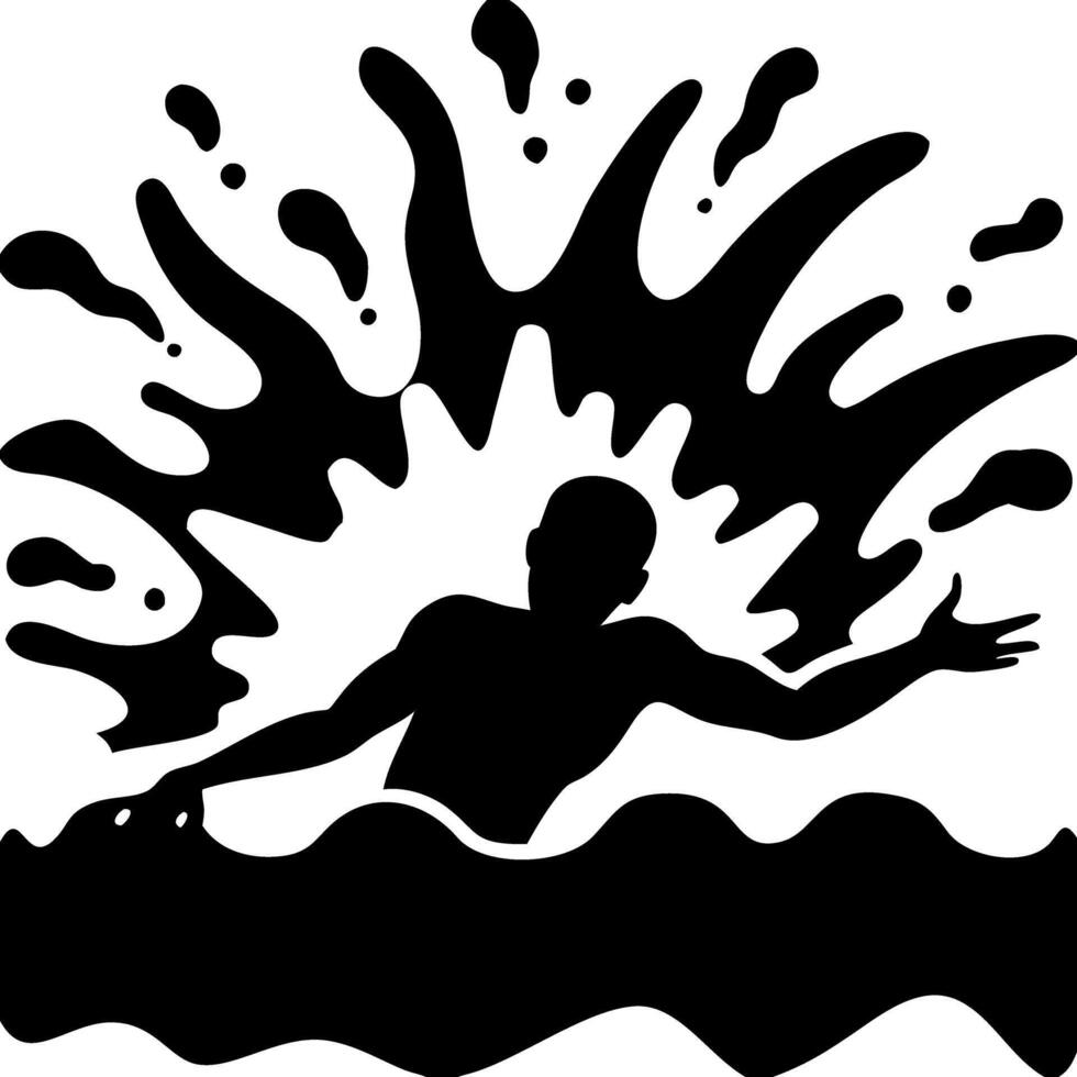 Splashing Silhouette of Person in Water for Art and Design Projects vector