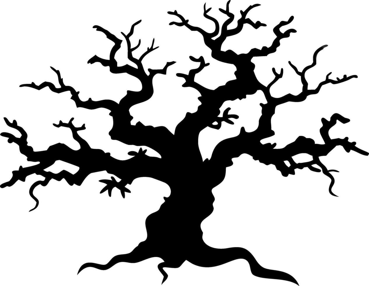 Spooky Bare Tree Silhouette for Halloween Designs and Nature Projects vector