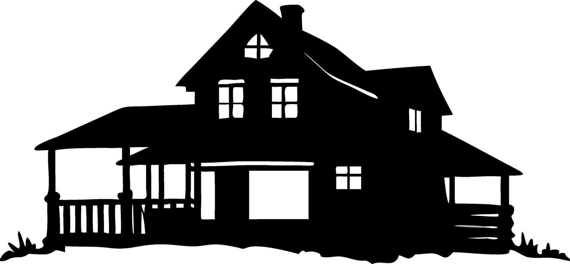 Spooky Haunted House Silhouette for Halloween Decor and Design Projects vector