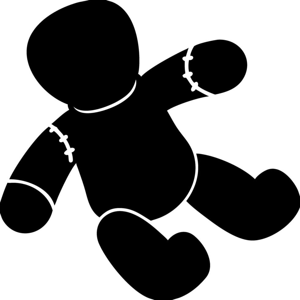 Spooky Voodoo Doll Silhouette for Halloween Decor and Crafts vector
