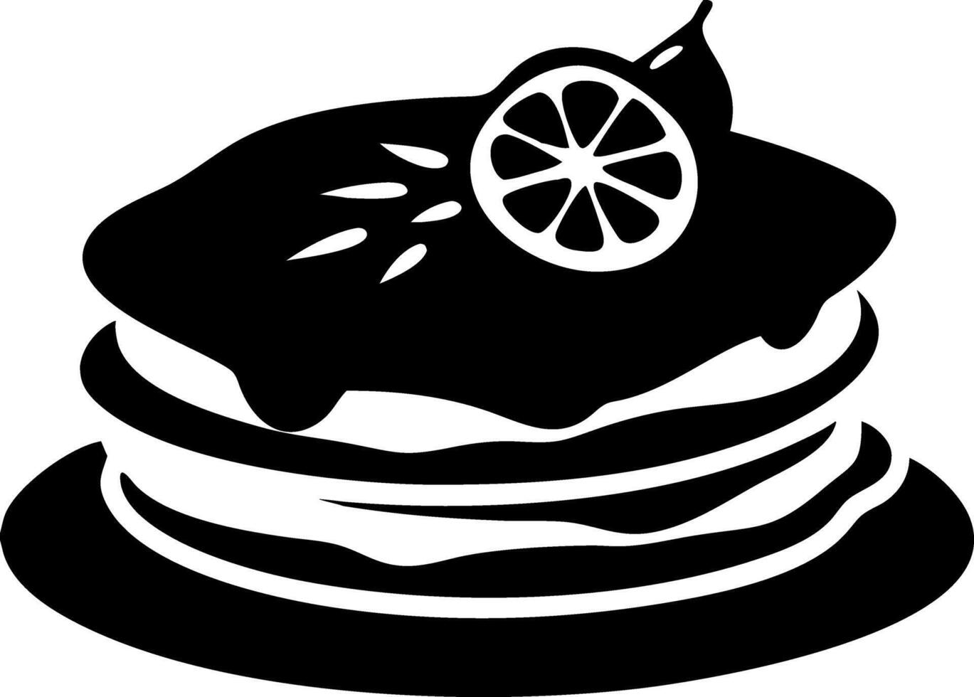 Stack of Pancakes with Lemon Slice Topping Illustration for Food Art and Design vector
