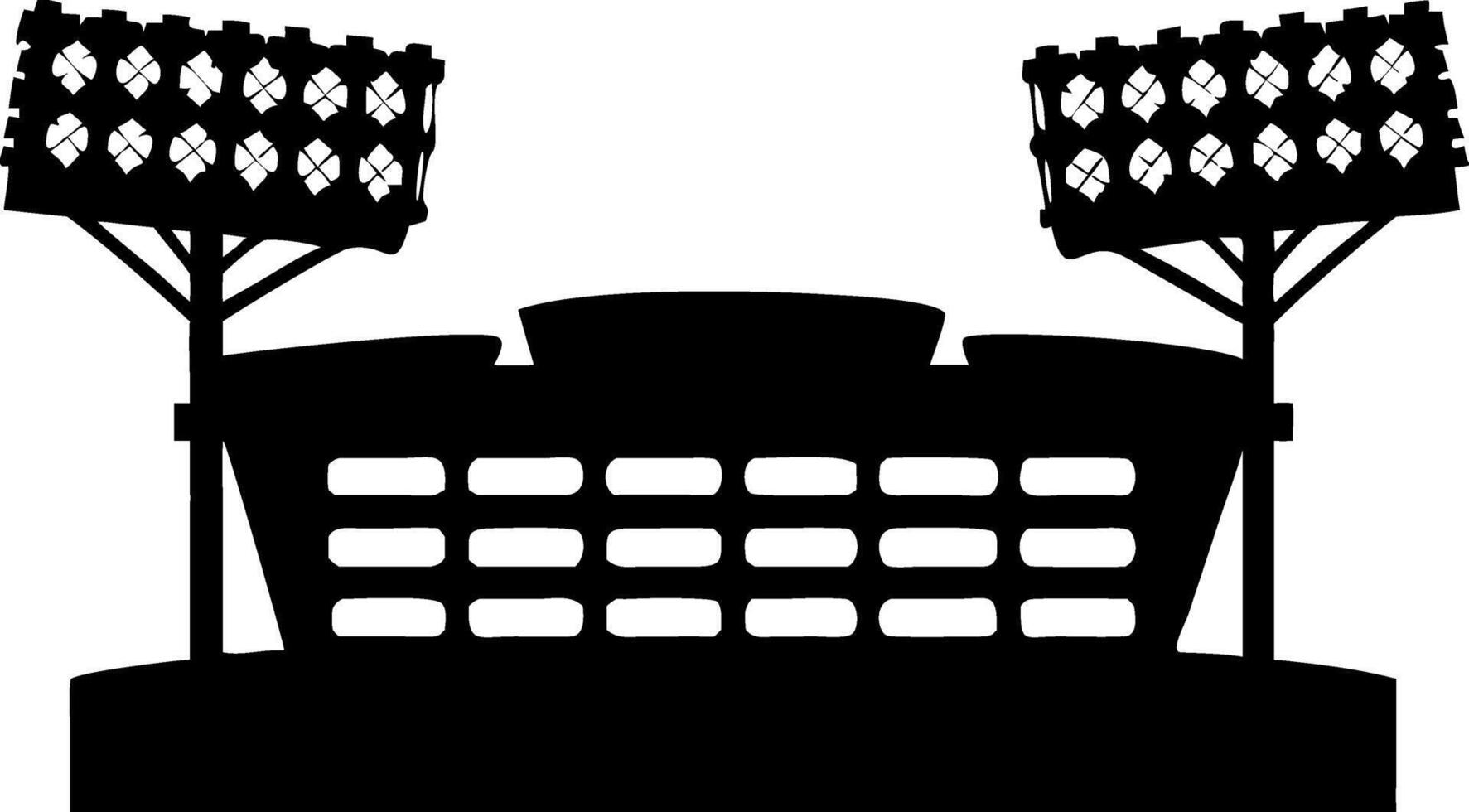 Stadium Silhouette with Floodlights for Sports Event Design vector