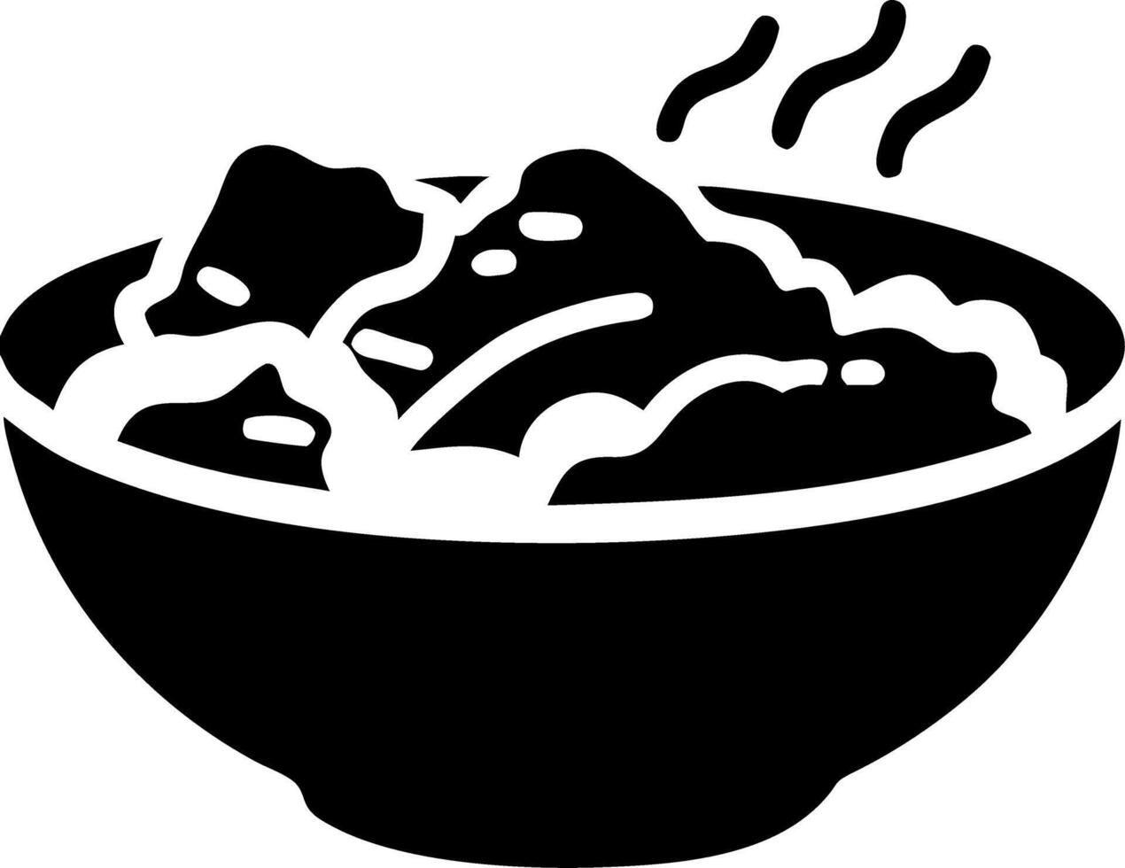 Steaming Bowl of Hearty Food Illustration for Menu Design and Cooking Apps vector