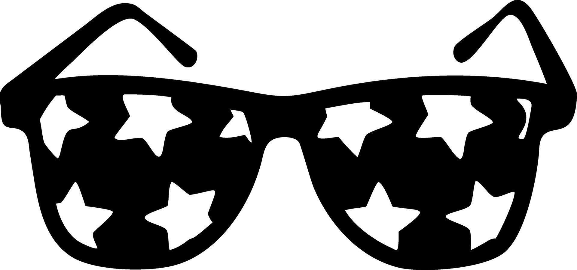Star Patterned Black Sunglasses for Summer Decor and Fashion Design vector