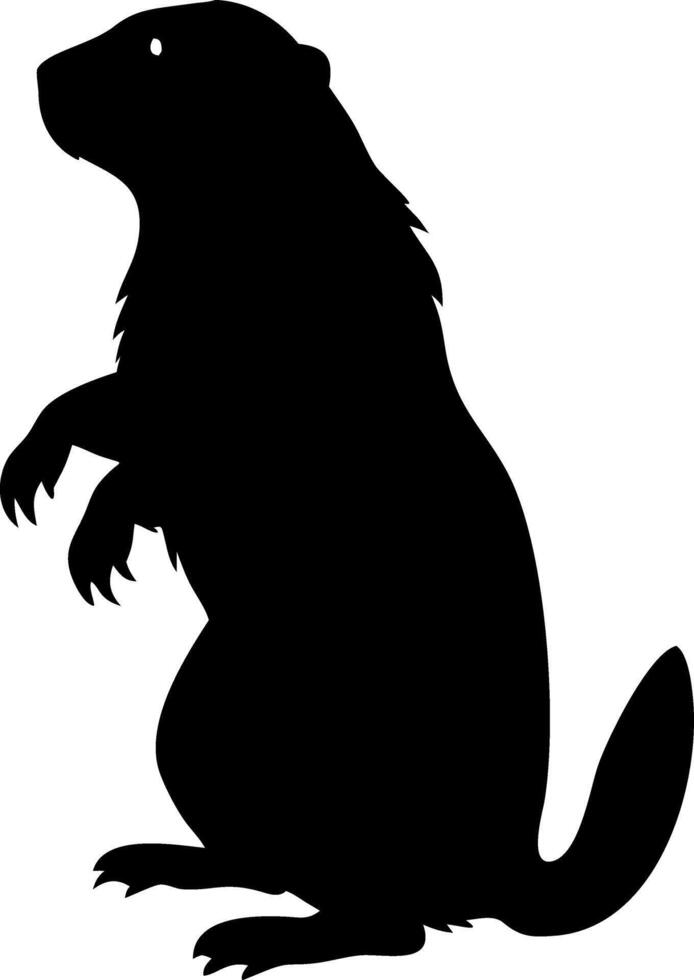 Standing Groundhog Silhouette Illustration for Wildlife and Nature Designs vector