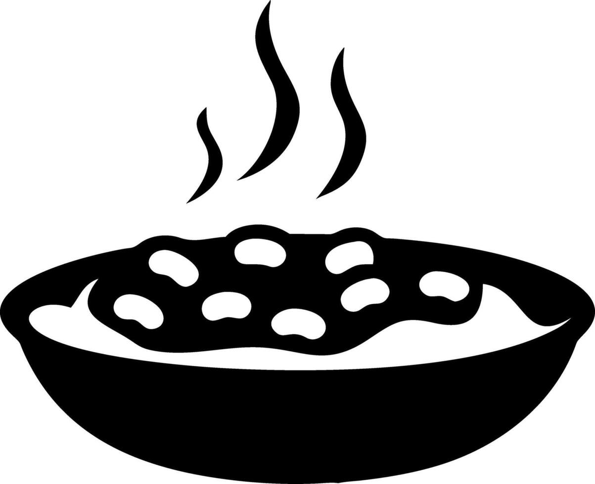 Steaming Hot Soup Bowl Silhouette Perfect for Menuss and Cooking Guides vector
