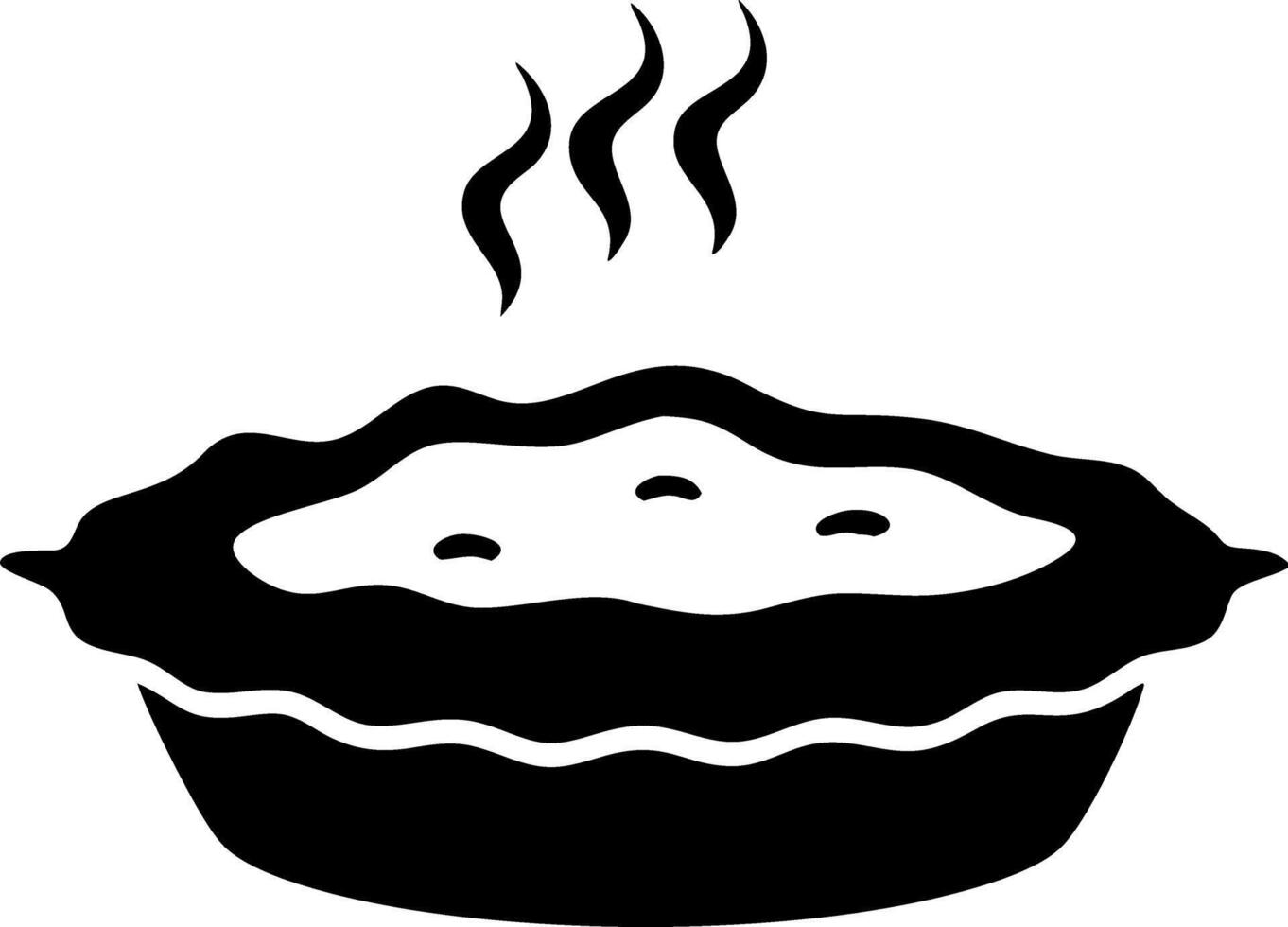 Steaming Hot Pie Illustration for Food Signage and Recipe Book Design vector