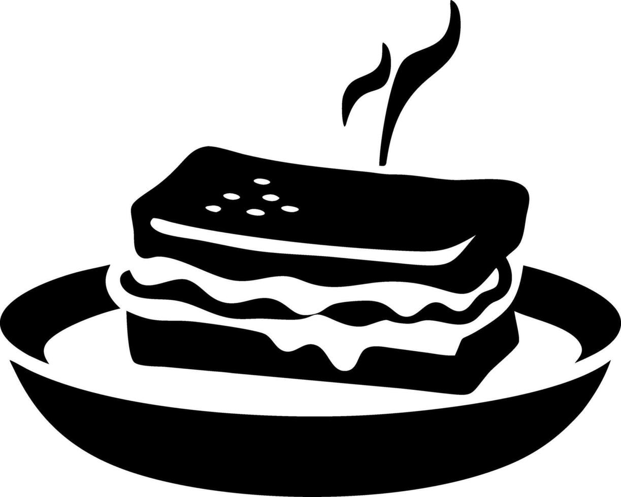 Steaming Hot Lasagna on Plate Illustration for Culinary Designs and Food Art vector