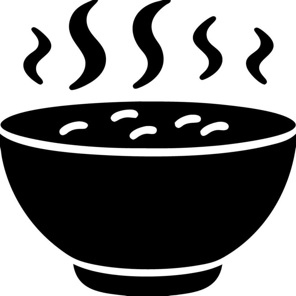 Steaming Hot Soup Bowl Silhouette for Kitchen Art and Food Design vector