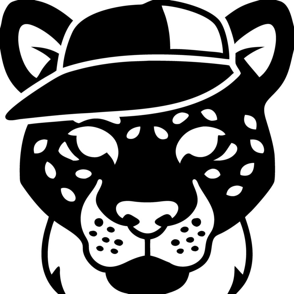 Stylish Leopard Face with Hip Hop Cap for Creative Designs vector