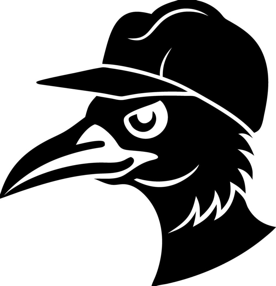 Stylish Raven in Baseball Cap for Mascot Design and Urban Art Projects vector