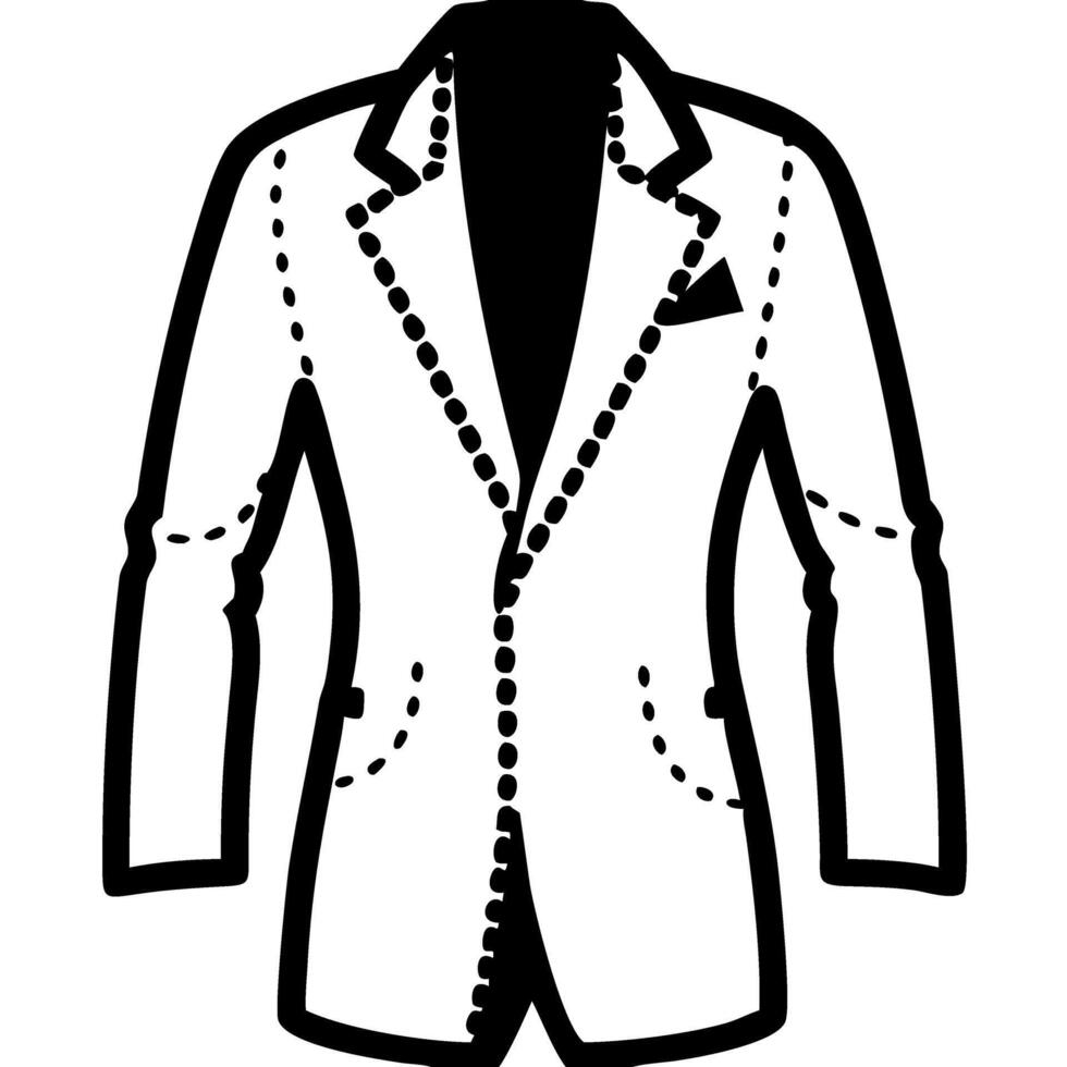 Stylish Suit Outline Illustration for Tailoring and Fashion Design Concepts vector