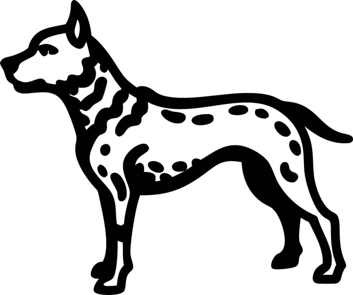 Stylized Dog Silhouette Perfect for Tattoos or Graphic Design vector