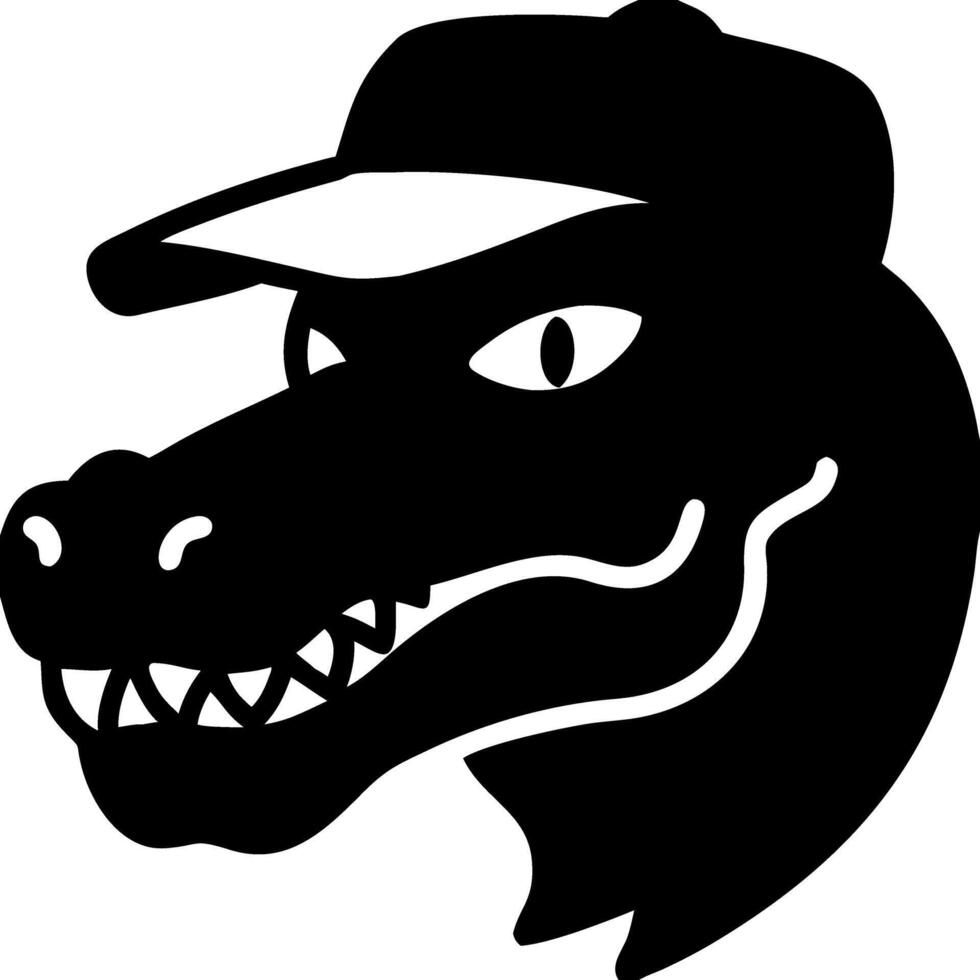 Stylized Dragon Head with Cap Illustration for Tattoos and Design vector