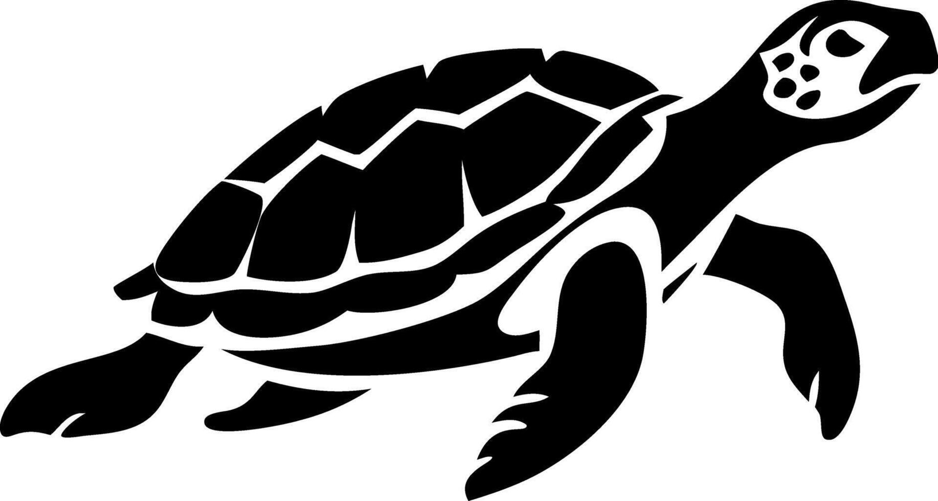 Stylized Turtle Silhouette for Tattoos and Graphic Design vector