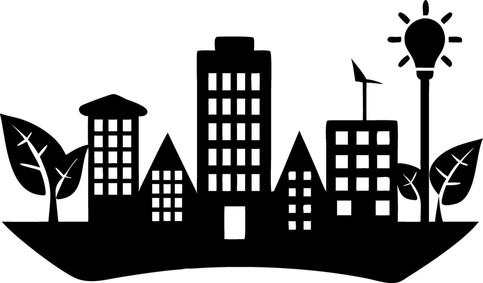Sustainable Eco Friendly City Skyline for Environmental Projects vector