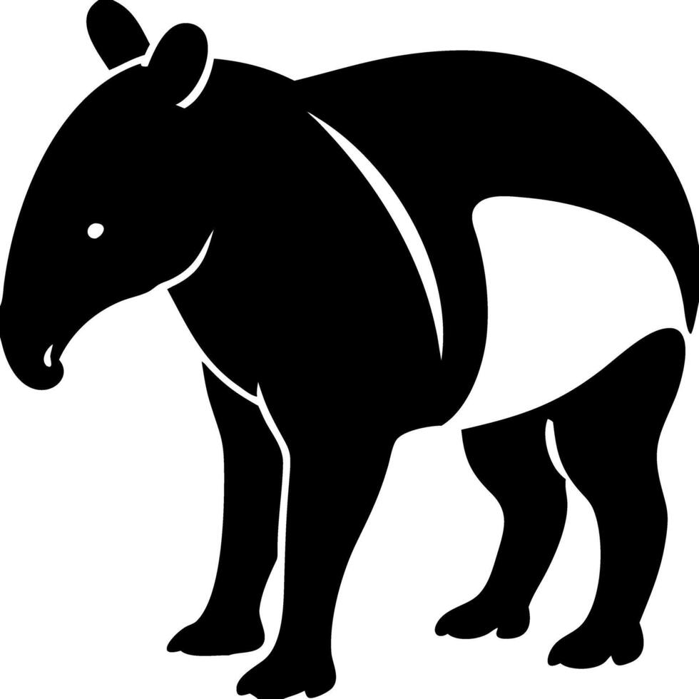 Tapir Silhouette Art for Nature Designs and Educational Use vector