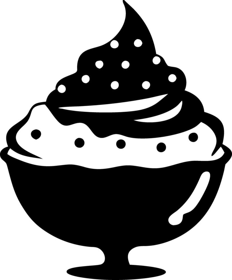 Tasty Ice Cream Sundae Silhouette for Cafes Menus and Dessert Lovers vector