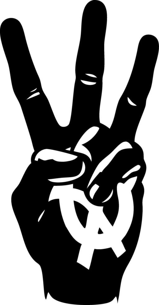 Three Finger Hand Symbol Illustration for Graphic Design and Tattoos vector